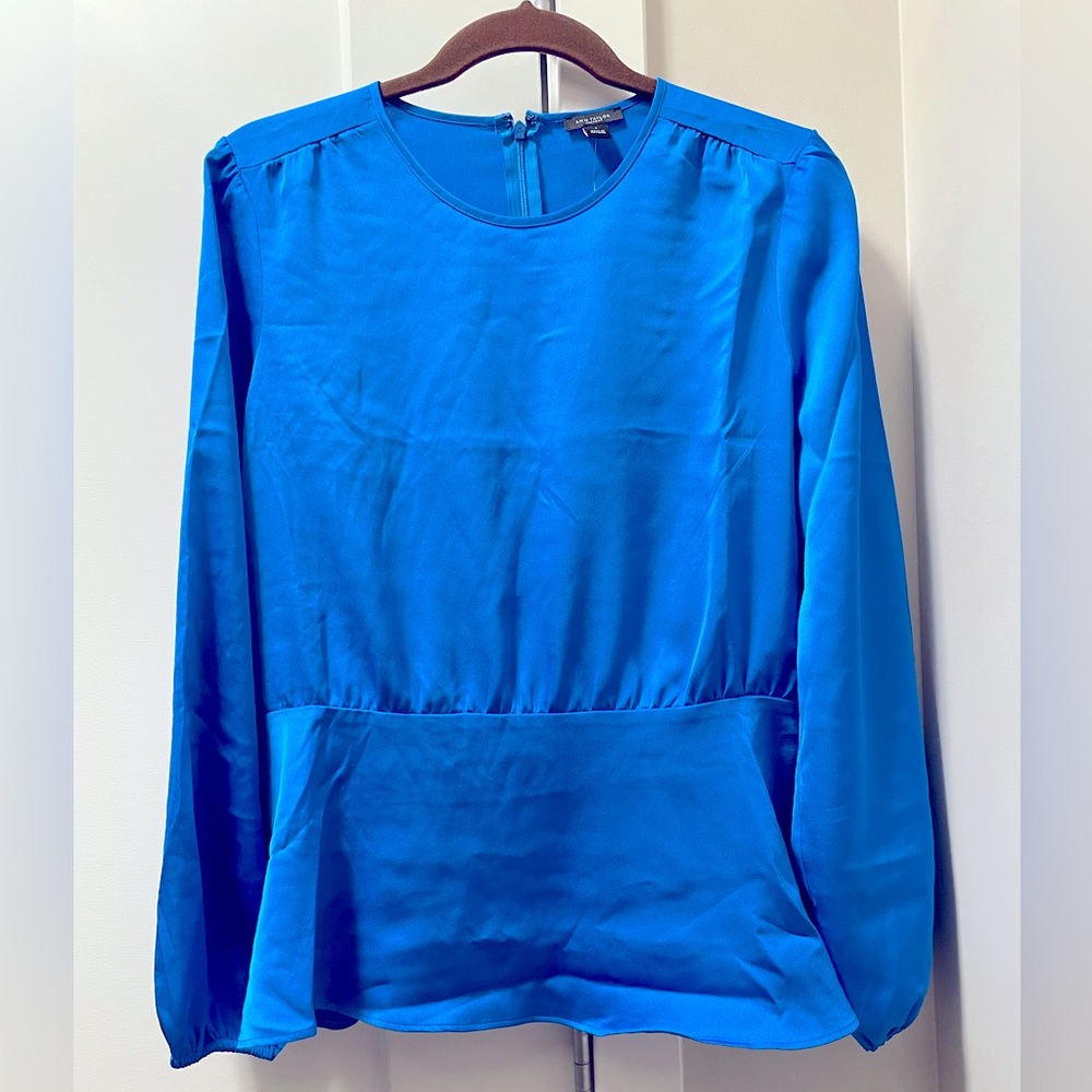 Long-sleeve satin blouse